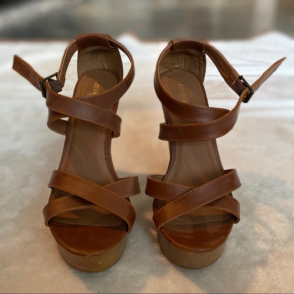 Nude strappy heels